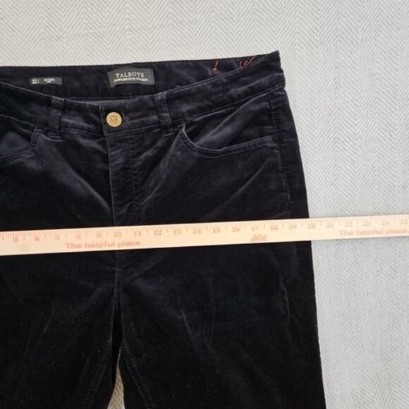 Talbots Flawless Five-Pocket Jeans Women's 12 (34x28) Black Velour Jeggings EUC - Picture 4 of 14